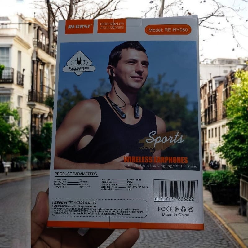 Picture of RE-NY060 Recrsi wireless Neckband Bluetooth Earphone Charging backup 200 hours-D shop