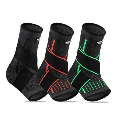 Picture of Adjustable Elastic Ankle Brace Compression Sleeve Foot Support Stabilizer for Plantar Fasciitis Achilles Tendonitis Sports Sock