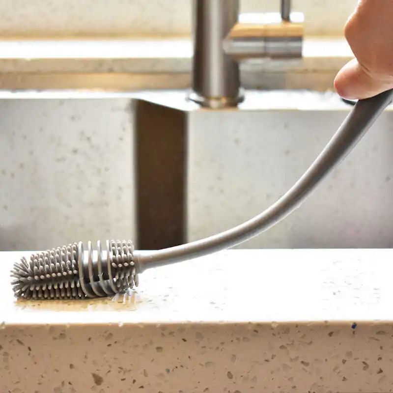 Picture of Silicone Cup Brush Milk Bottle Cleaning Brush Long Handle Water Bottles Cleaner Wine Glass Bottle Glass Cup Cleaning Brush