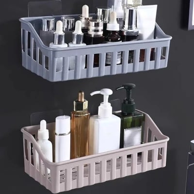 Picture of Organizzatore Per Bagno In Plastica Portaoggetti Foro Per Wc Gratuito Shampoo Sapone Supporto Cosmetico Mensole Doccia A Parete_ D Shop