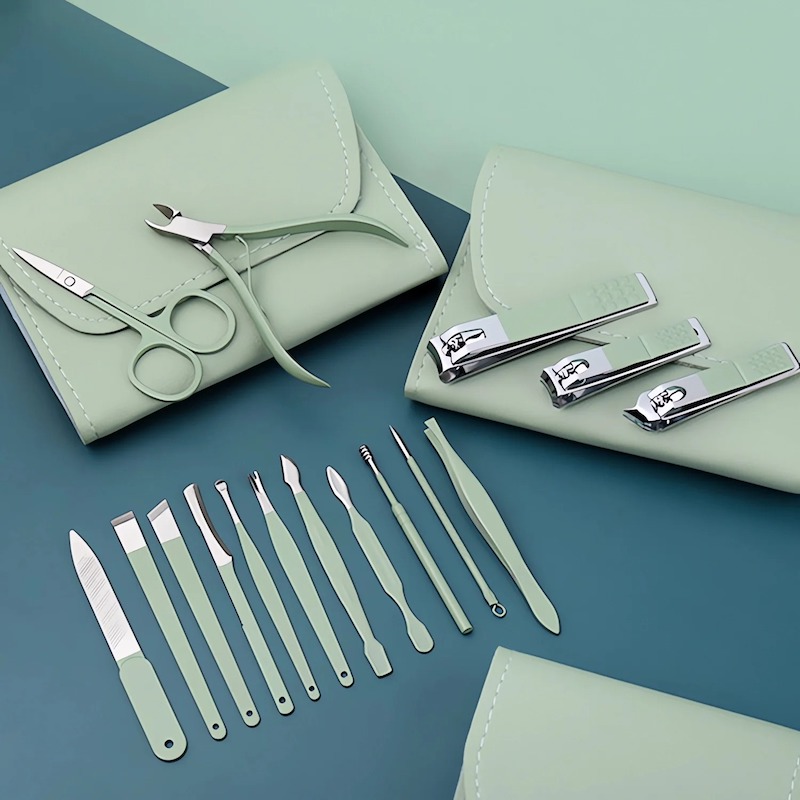 Picture of 16pcs/Set Nail Clippers Manicure Tool With Travel Case Cuticle Nippers And Cutter Kit Professional Nail Clippers Pedicure Kit_D Shop