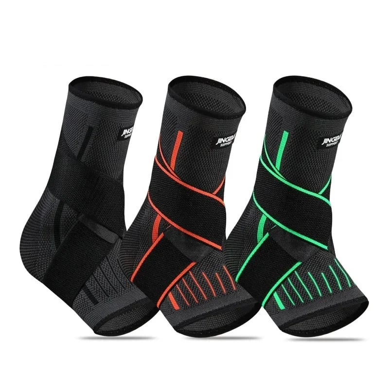 Picture of Adjustable Elastic Ankle Brace Compression Sleeve Foot Support Stabilizer for Plantar Fasciitis Achilles Tendonitis Sports Sock