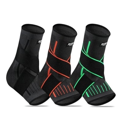 Picture of Adjustable Elastic Ankle Brace Compression Sleeve Foot Support Stabilizer for Plantar Fasciitis Achilles Tendonitis Sports Sock