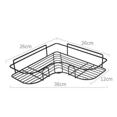 Picture of Bathroom Corner Storage Shelves Wall Mounted Rack Shampoo Holder Iron Shower Drain Basket Punch-Free Organizer Bath Accessories_ D Shop