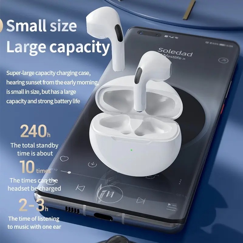 Picture of For Xiaomi iPhone Huawei Samsung TWS Pro6 Bluetooth Earphone Headphones Noice Cancelling Earbuds With Mic Pro6 Wireless Headset_ D Shop