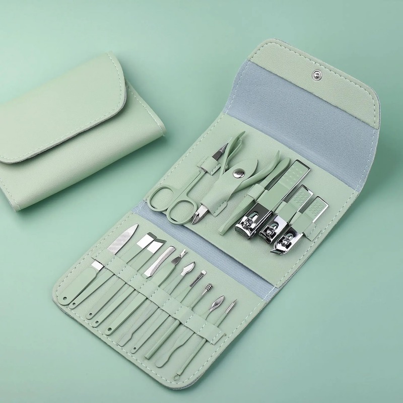 Picture of 16pcs/Set Nail Clippers Manicure Tool With Travel Case Cuticle Nippers And Cutter Kit Professional Nail Clippers Pedicure Kit_D Shop