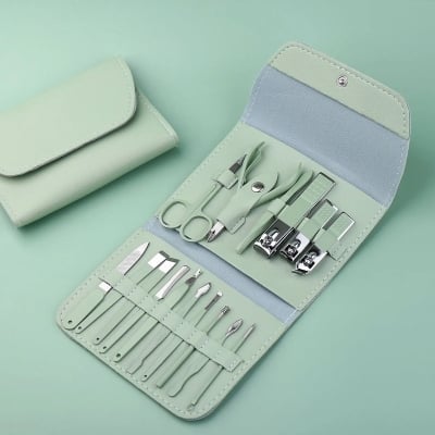 Picture of 16pcs/Set Nail Clippers Manicure Tool With Travel Case Cuticle Nippers And Cutter Kit Professional Nail Clippers Pedicure Kit_D Shop