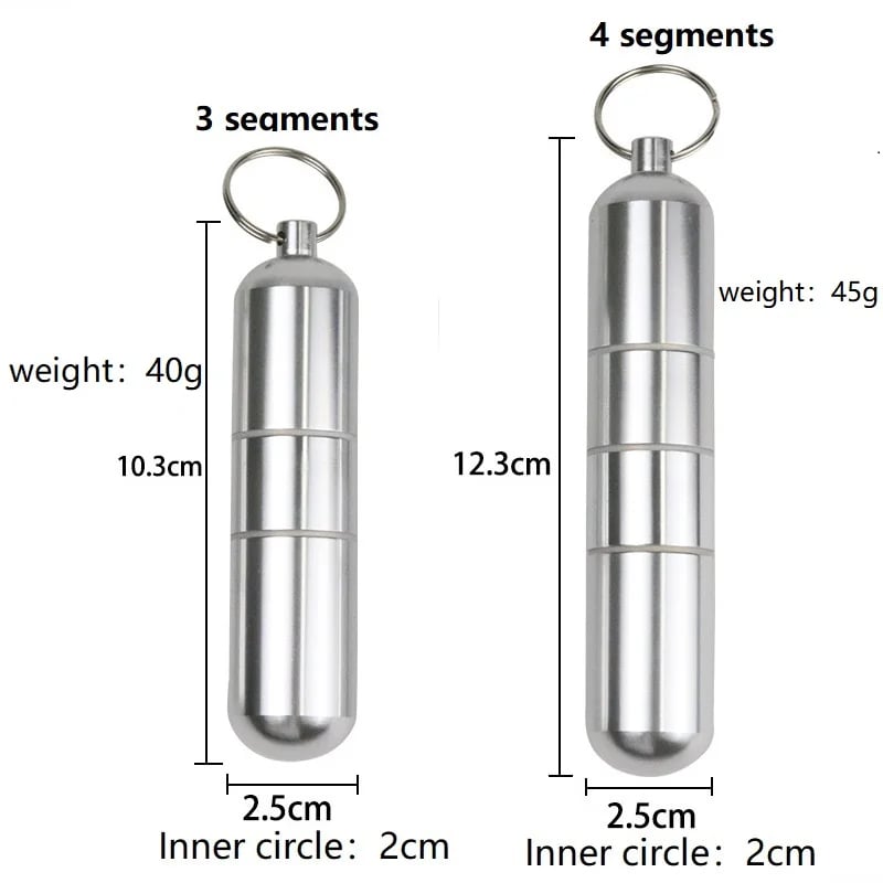 Picture of Capsule Type 3 Layers Aluminum Alloy Storage Tank Waterproof Seal Tobacco Cases with Keychain Travel Accessory-D Shop
