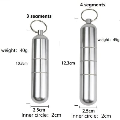 Picture of Capsule Type 3 Layers Aluminum Alloy Storage Tank Waterproof Seal Tobacco Cases with Keychain Travel Accessory-D Shop