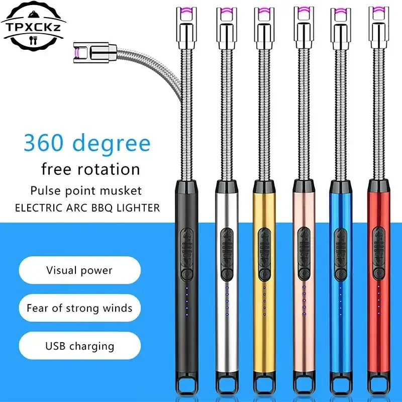 Picture of USB Rechargeable Arc Flameless Plasma Lighter - Windproof Kitchen Silent Lighter for BBQ, Gas Stove and Firestarter_D Shop