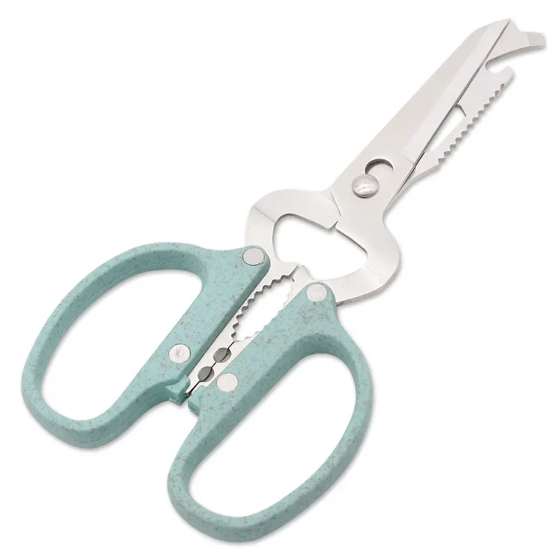 Picture of Dobeli 10 in 1 Removable Stainless Steel Blade Shears Straw Handle Multi Functional Kitchen Scissors Household Hand Tools_D Shop