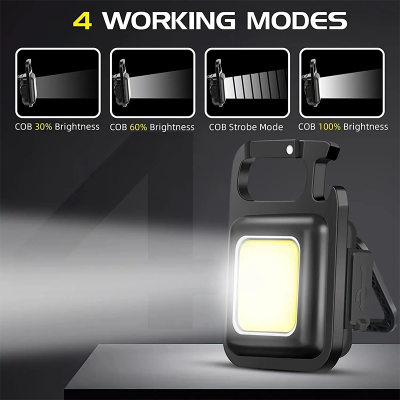 Picture of Mini Super Bright LED Working Light and lighter, USB Rechargeable Keychain Light COB Flashlight Waterproof Torch for Outdoor Camping Fishing_ D Shop