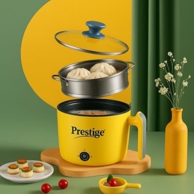 Picture of Household Kitchen Electric Cooking Pot with Steamer Multifunctional Cooking Pot Student Dormitory Pot Mini Non-Stick Pot Steamer_ D Shop