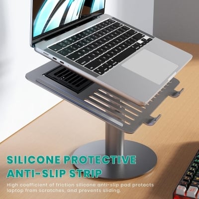 Picture of Peltier Laptop Cooling Pad Stand - Semiconductor Cooler with Aluminum Alloy Holder for 10-16 inch Laptops - 360 Swivel, Height Adjustable, Rapid Cooling 50-86F-D shop