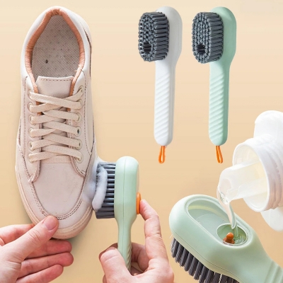Picture of D shop Multifunctional Shoe Brushes With Soap Dispenser Long Handle Brush Cleaner For Clothes Shoes Household Laundry Cleaning Brush-Multicolor