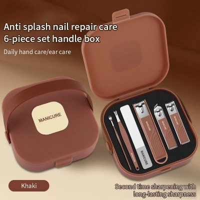 Picture of 6Pcs Portable Nail Clipper Set Beauty Tools Nail Clipper Manicure Nail Trimmer Pedicure Knife Nail Manicure Tools-D shop