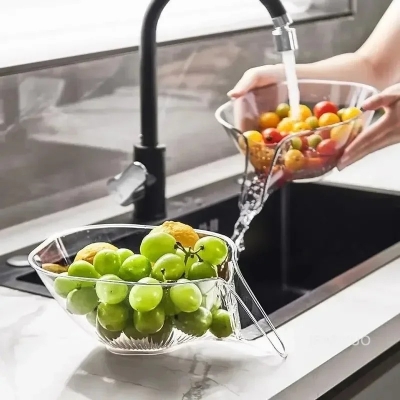 Picture of Multifunctional Washing Drain Baskets Household Vegetable Basin Kitchen Washing Fruit Plate Cleaning Bowl Kitchen Accessories_D Shop