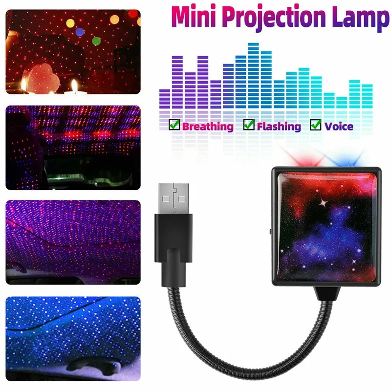 Picture of Mini Stage Light , Home Entertainment Decoration Halloween Lantern Snowflake Star USB Sound Control Atmosphere Light|_D Shop