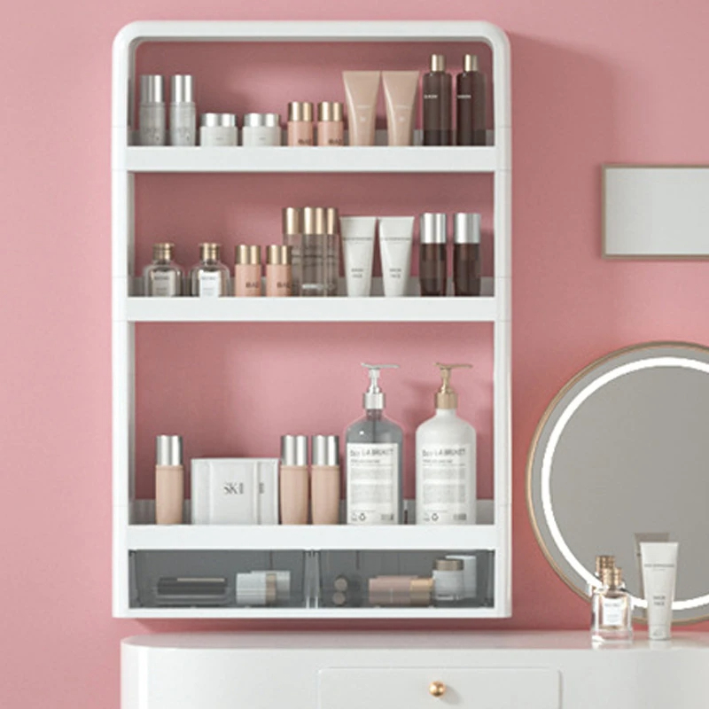 Picture of D shop 4 Layer  Kitchen , Bathroom ,Wall Mounted Shelf Multifunctional Toiletries Storage Rack. Kitchen Seasoning Bottle Storage Rack. Cosmetics Organizer
