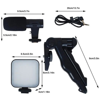 Picture of Vlogging Camera Kit Content Creator For Podcast And Vlogging Tripod Phone Holder Vlogger Kit With LED Light For Vlogging_D Shop