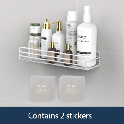 Picture of Bathroom Storage Rack Kitchen Organizer Shelf Black Shelves Corner Frame Iron Shower Punch Free Mounted Caddy Rack-D shop
