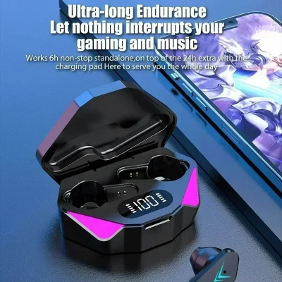 Picture of D Shop X15/pro one TWS Gaming Earbuds Wireless Bluetooth Earphones With Mic Bass Audio Sound Positioning 9D Stereo Music HiFi Headset For Gamer