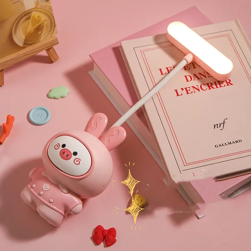 Picture of Colorful energy-saving bedside lamp small TV base desk lighting USB charging eye protection cute cartoon sleeping-D Shop