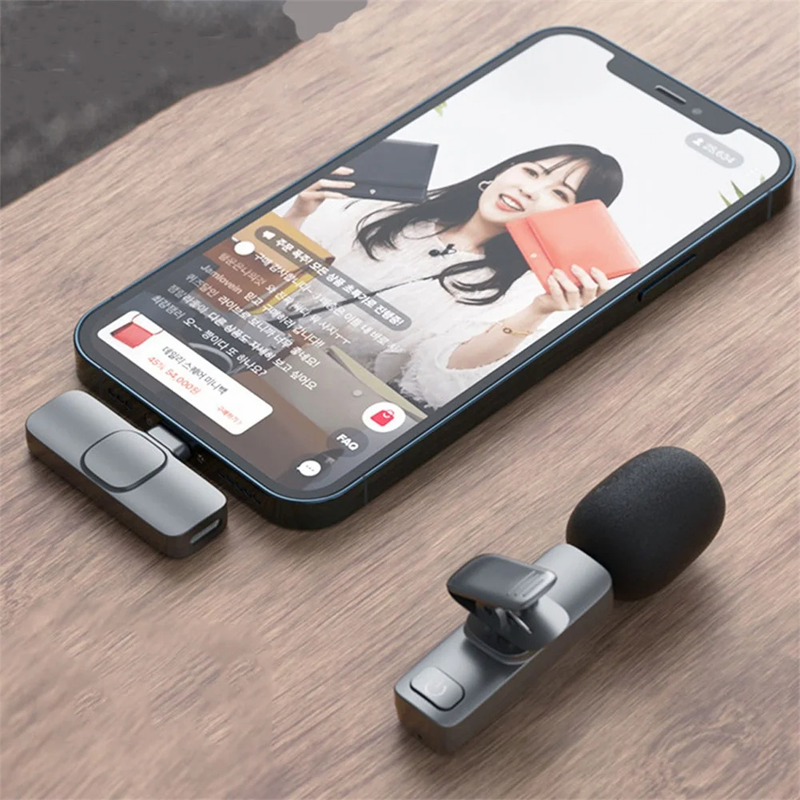 Picture of D Shop K8  Single Wireless Lavalier Microphone Studio Gaming Type-C PC Computer Professioanl Lapel Mic Live Broadcast Mobile Phone