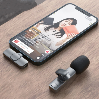 Picture of D Shop K8  Single Wireless Lavalier Microphone Studio Gaming Type-C PC Computer Professioanl Lapel Mic Live Broadcast Mobile Phone