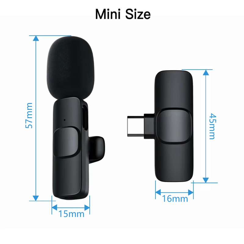 Picture of D Shop K8  Single Wireless Lavalier Microphone Studio Gaming Type-C PC Computer Professioanl Lapel Mic Live Broadcast Mobile Phone