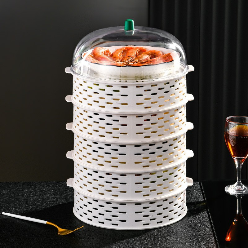 Picture of Food Insulation Covers5 Layer Transparent Stackable Dustproof Leftovers Food Storage Box Container Kitchen Organization-Dshop