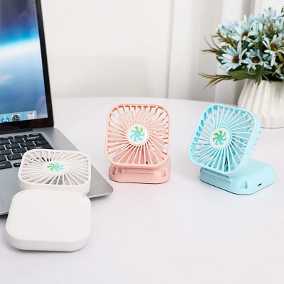 Picture of D Shop Portable Hanging Neck Mini Fans Rechargeable USB Folding Fan Mute Handheld Desktop Multi Function Three Speed Charge Fan-Multicolor