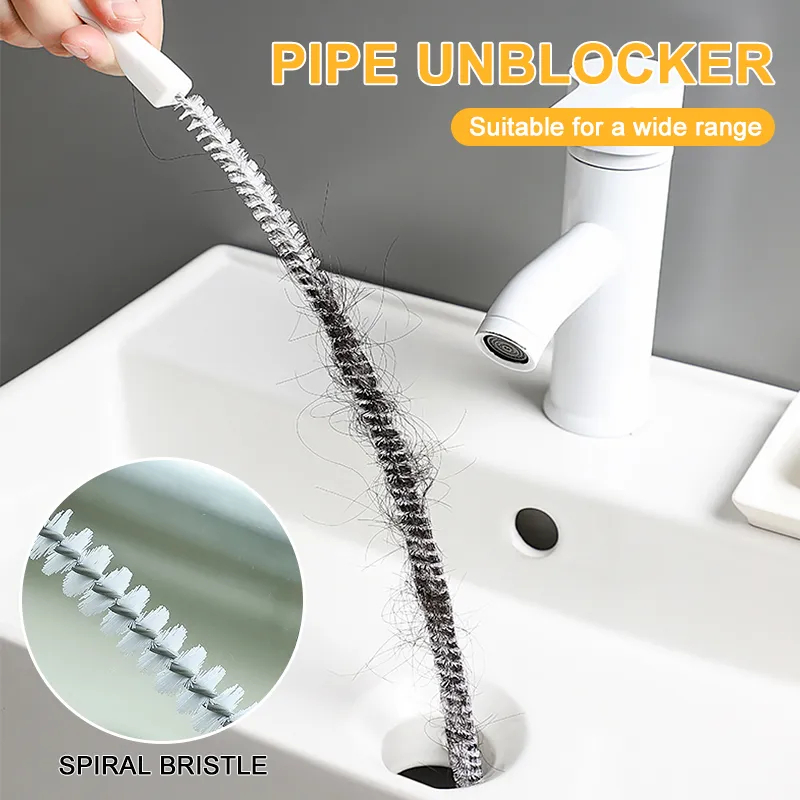 Picture of 45cm Pipe Dredging Brush Bathroom Hair Sewer Sink Cleaning Brush Drain Cleaner Flexible Cleaner Clog Plug Hole Remover Tool