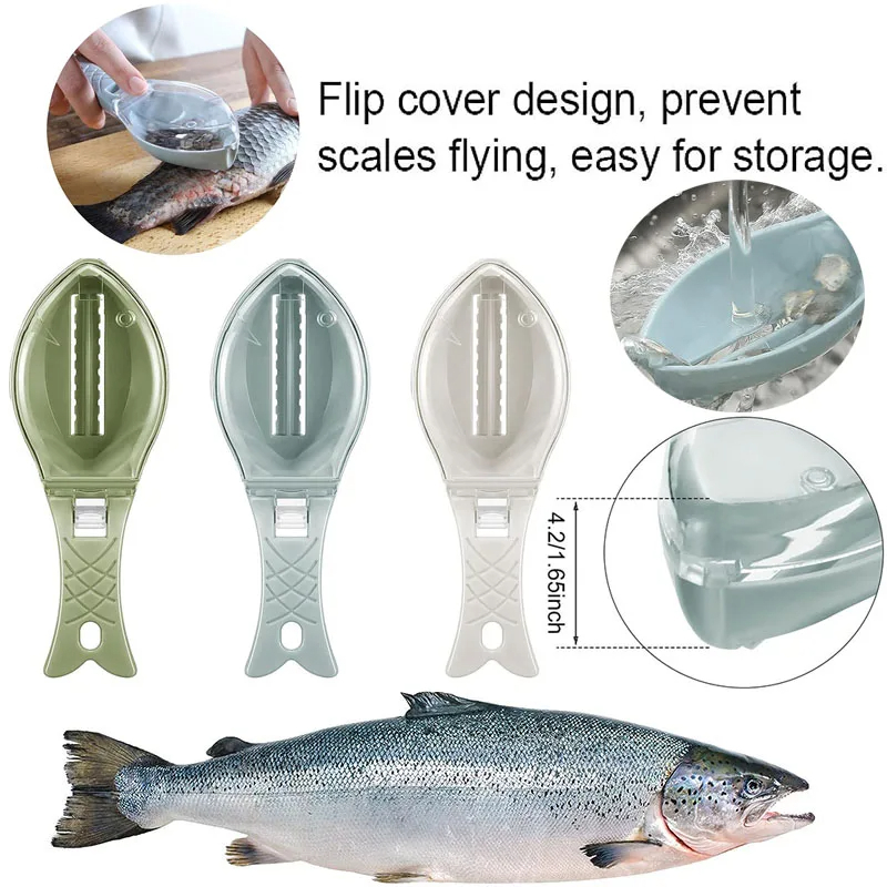 Picture of 1pcs-Fish Skin Brush Scraping Fish Scale Brush Fish Scale Remover Scraper Cleaner Peeling Skin Scraper Fish Scaler Kitchen Supplies