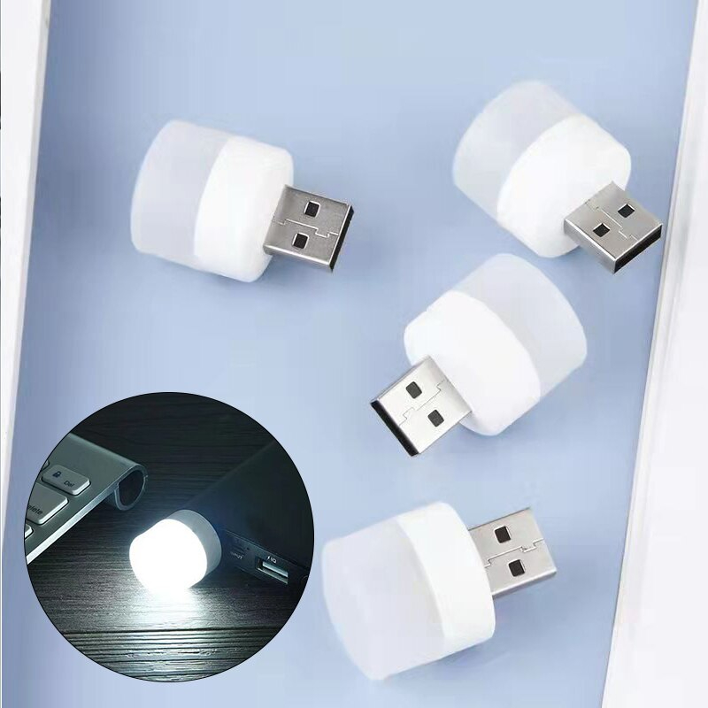 Picture of 2Pcs Wall Socket Plug-in LED Night Light USB Ultra-Small LED Lamps With 3000K Warm Light LED Lamps For Bathroom Car Kitchen Hallway