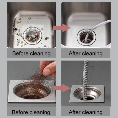 Picture of 45cm Pipe Dredging Brush Bathroom Hair Sewer Sink Cleaning Brush Drain Cleaner Flexible Cleaner Clog Plug Hole Remover Tool