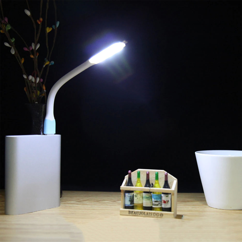 Picture of Creative USB Fan Flexible Portable Mini Fan USB LED Light Lamp For Power Bank Notebook Computer Summer Gadget