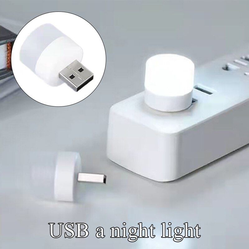 Picture of 2Pcs Wall Socket Plug-in LED Night Light USB Ultra-Small LED Lamps With 3000K Warm Light LED Lamps For Bathroom Car Kitchen Hallway