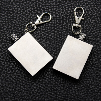 Picture of Gas Lighter Keyring with Kerosene Flame: Metal  Lighter in Compact Size Perfect Smoking Accessory Convenient Keyring Design