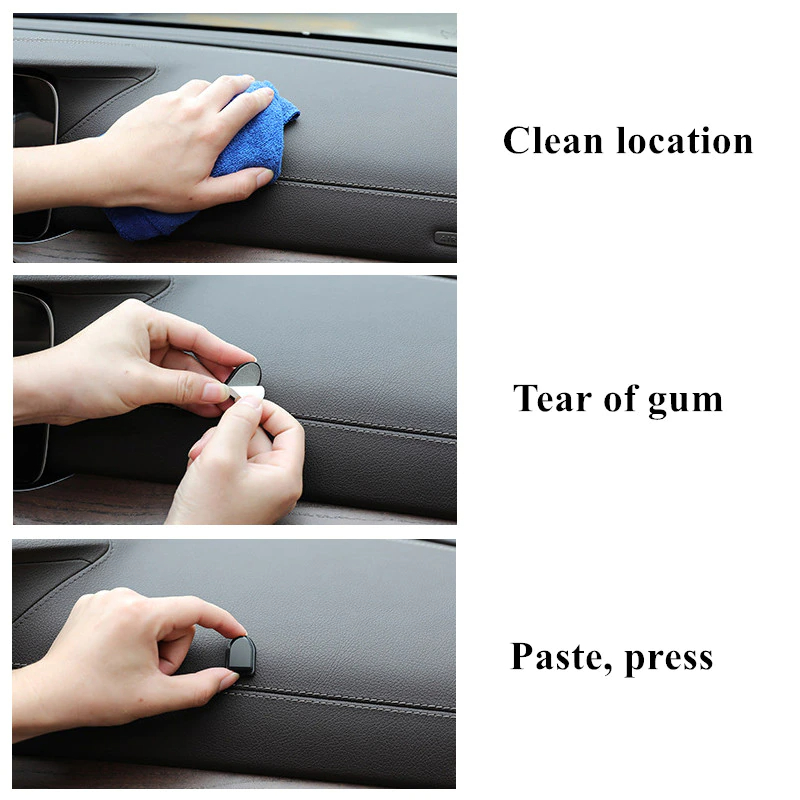 Picture of 5(pcs) Car Hook Organizer Storage for USB Cable Headphone Key Storage Self Adhesive Wall Hook Hanger Auto Fastener Clip Stuff