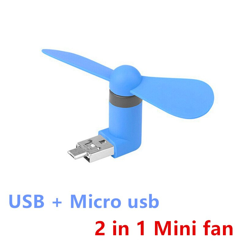 Picture of 2 in 1 Mini Cool Portable 2 in1 Mini Micro USB Mobile Phone Fan Portable Flexible Mini USB Fan for PC Tablets Android SmartphonesowerBank USB Fan Micro USB fans