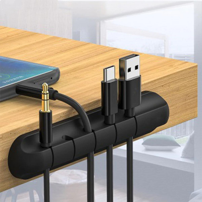Picture of 5 hole Cable Organizer Silicone USB Cable Winder Desktop Tidy Management Clips Cable Holder for Mouse Headphone Wire Organizer