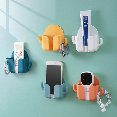 Picture of Multi-function Wall Mounted Organizer Holder, Storage Box, Remote Control, Mobile Phone Plug, Home Charging Shelf
