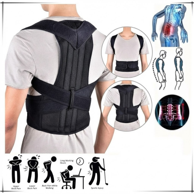 Picture of Fully Adjustable Magnetic Orthopedic Posture
 Corrector For Men Women Corset Upper Lower Relief Back Brace Belt Lumbar Support