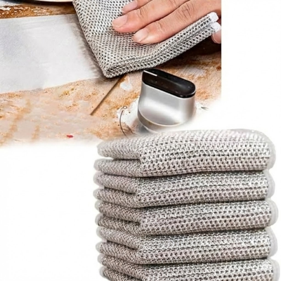 Picture of Magic Cleaning Cloth Kitchen Dishwashing Towel
 Metal Steel Wire Cleaning Rag For Dish Pot Cleaning Tools