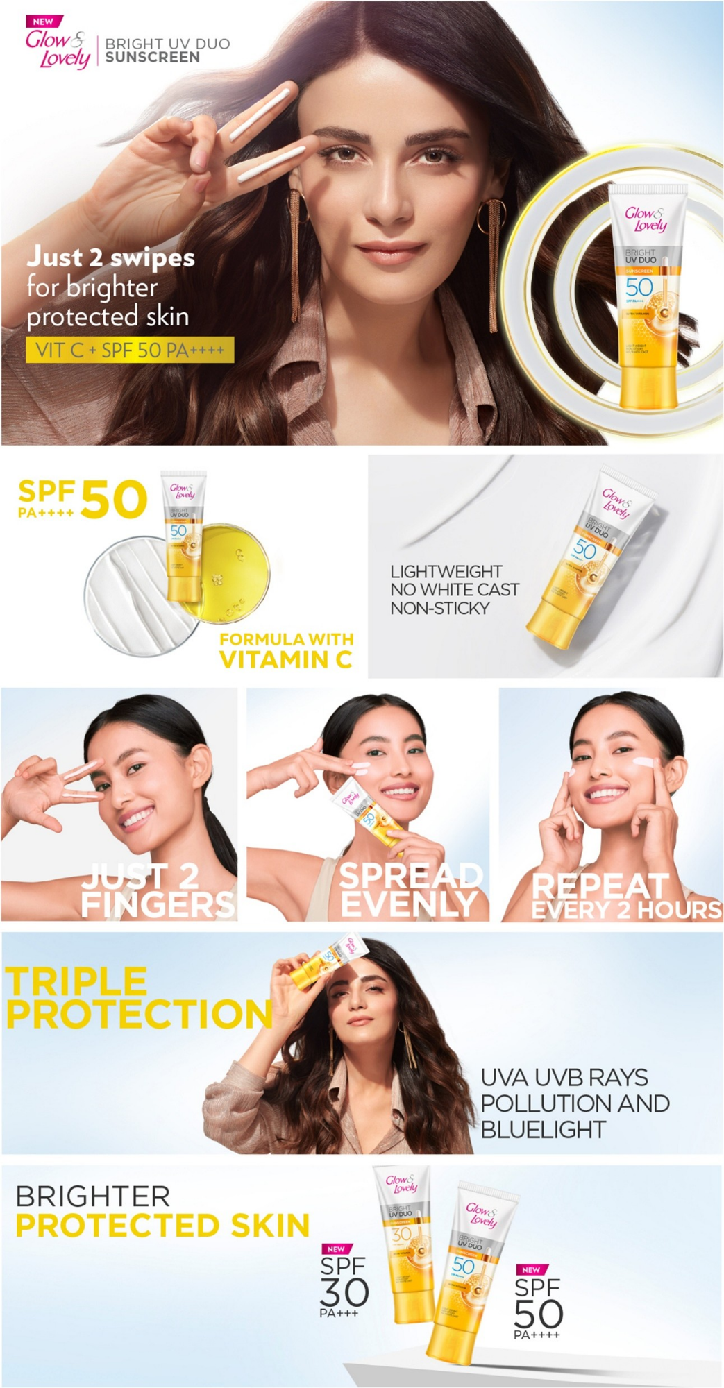 Picture of Glow & Lovely Bright Serum Sunscreen UV DUO SPF50 25g