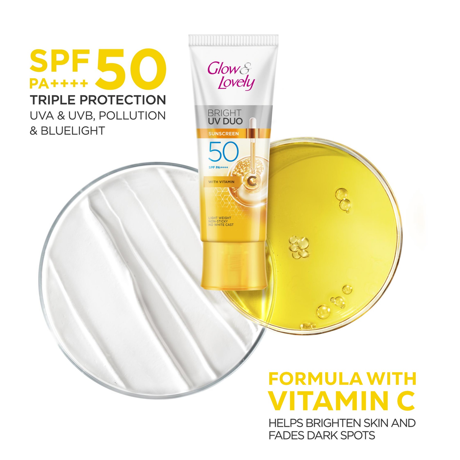 Picture of Glow & Lovely Bright Serum Sunscreen UV DUO SPF50 25g
