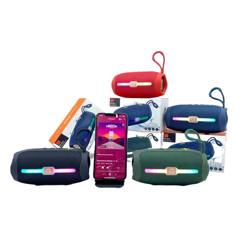 Picture of ET-213 Portable Speaker Deep Bass Wireless with FM Radio LED Colorful Light DJ Party Bluetooth Loud Speakers Hand-held Subwoofer