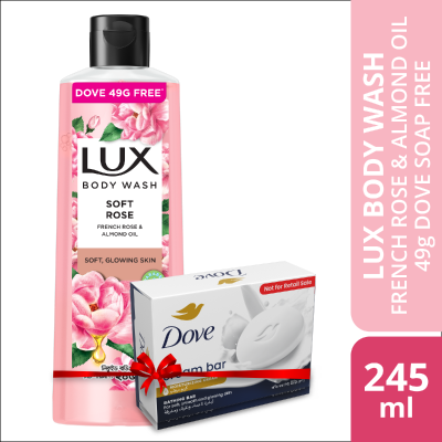 Picture of Lux Body Wash French Rose & Almond 245ml (Dove 49g Free)