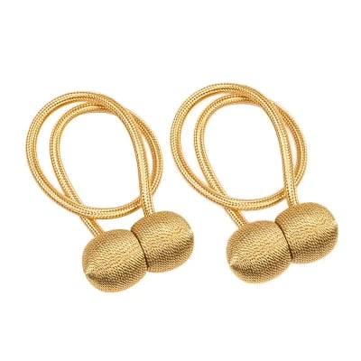 Picture of 2 Pcs Magnetic Curtain Tieback Holder Hook Buckle Clip Curtain Tieback Polyester Decorative Home Accessorie Length  49cm (1)